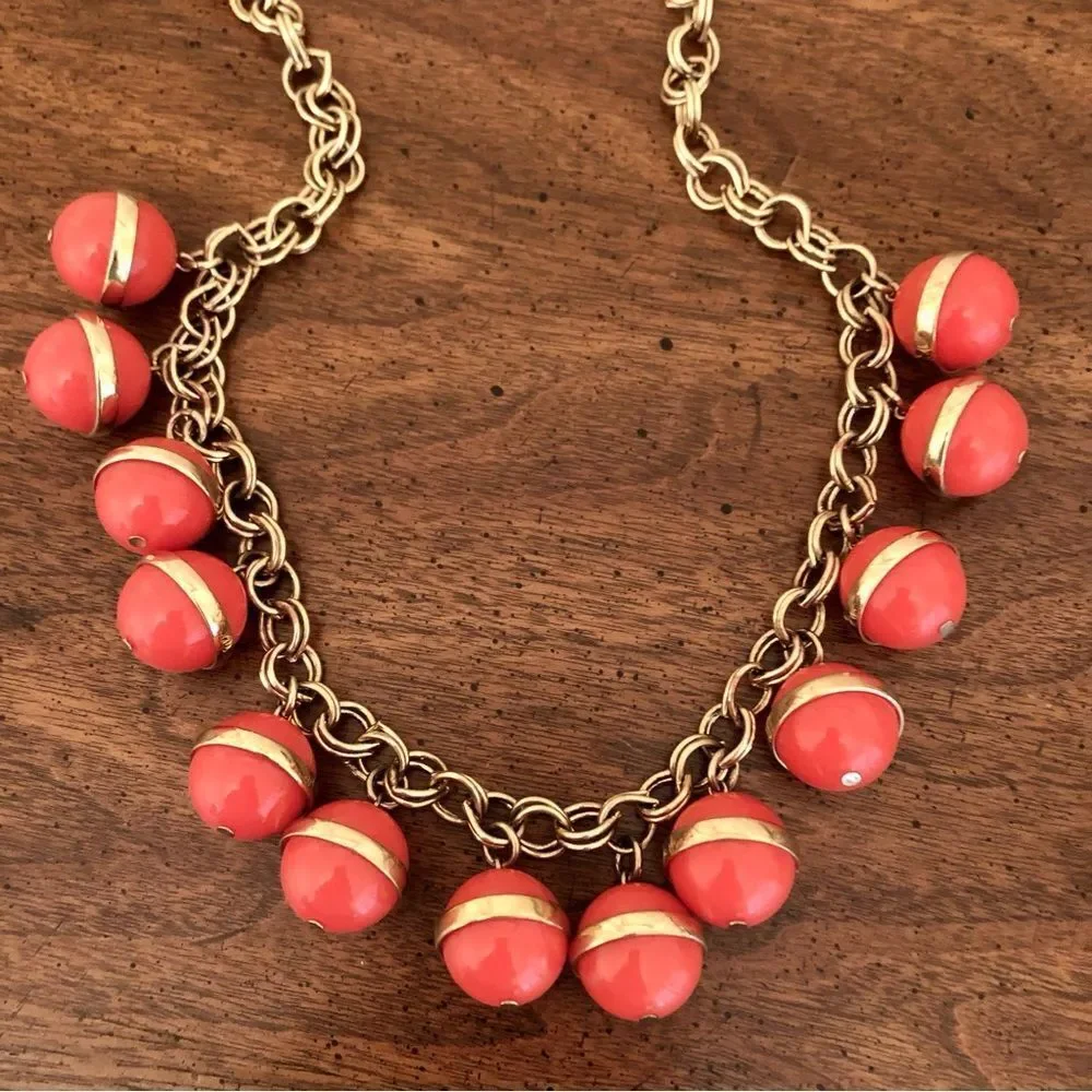 J.Crew | Tangerine Bauble Necklace | 30” Length